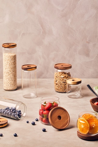 Contenitore salvafreschezza in vetro e acacia - 860 ml