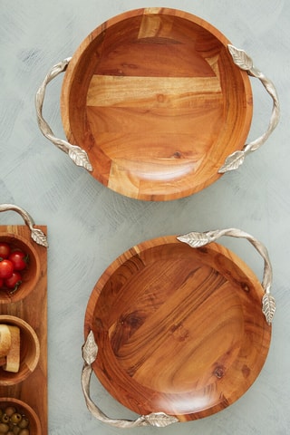 Bol de madera de acacia - 40 x 7 x 30 cm