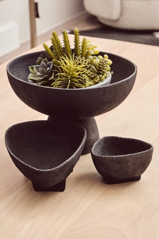 Ciotola decorativa su piede - 20 cm - Nero