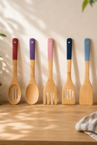 5 utensilios de bambú