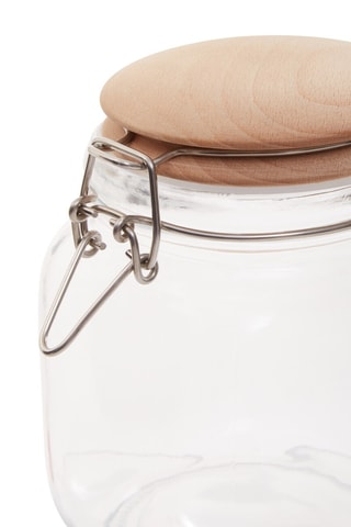 Barattolo salvafreschezza in faggio, silicone e acciaio inossidabile - 155 cl