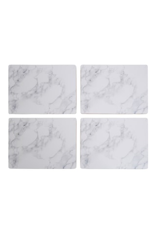 4 manteles individuales y 4 posavasos - 10 x 10 x 4/29 x 21,5 x 4 cm - Gris