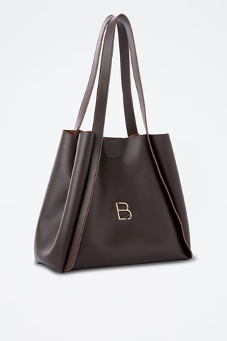 Sac porté épaule et pochette - Marron
