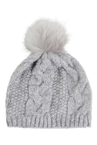 Berretto con pompon - Grigio