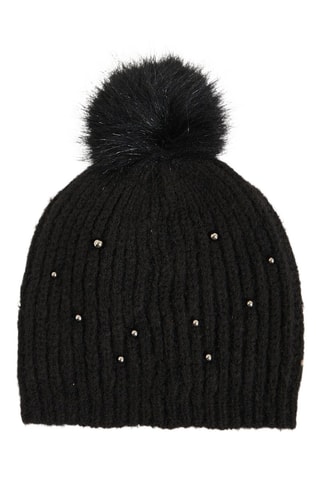 Berretto con pompon - Nero