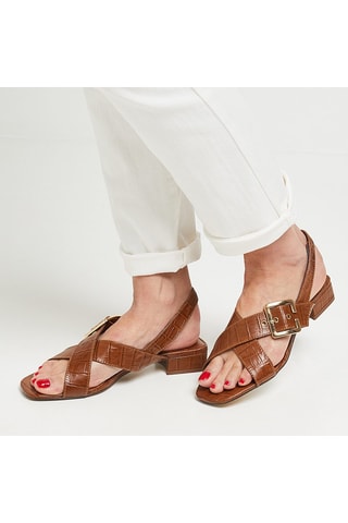 Sandali in pelle - Cammello
