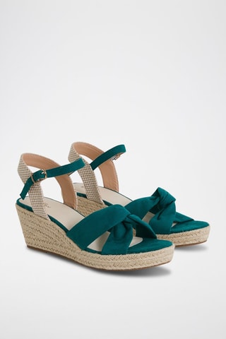 Sandali con zeppa - Verde smeraldo