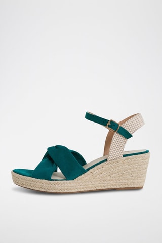 Sandali con zeppa - Verde smeraldo