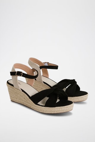 Sandali con zeppa - Nero