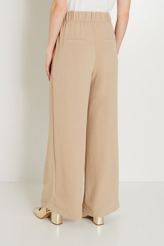 Pantaloni larghi a vita alta - Beige