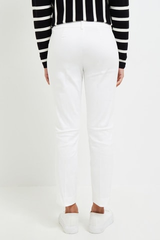 Pantaloni cigarette a vita alta - Bianco