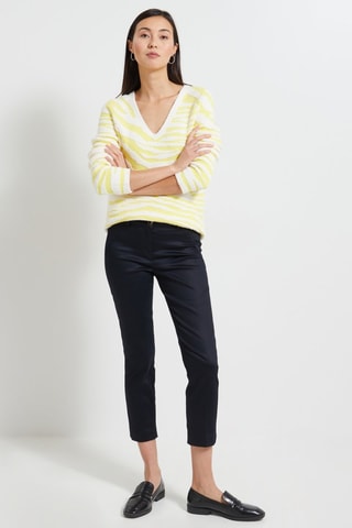 Pantaloni cigarette a vita alta - Nero