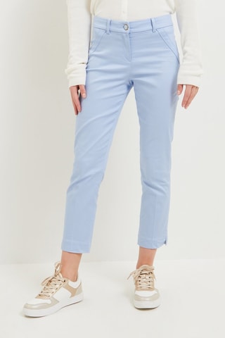 Pantaloni cigarette a vita alta - Celeste