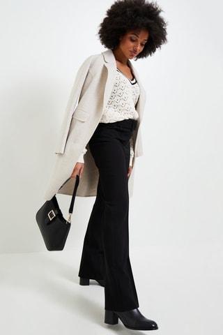 Pantaloni flare a vita alta - Nero
