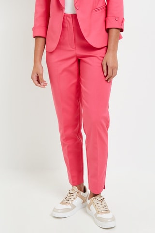 Pantaloni cigarette a vita alta - Rosa