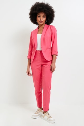 Pantaloni cigarette a vita alta - Rosa