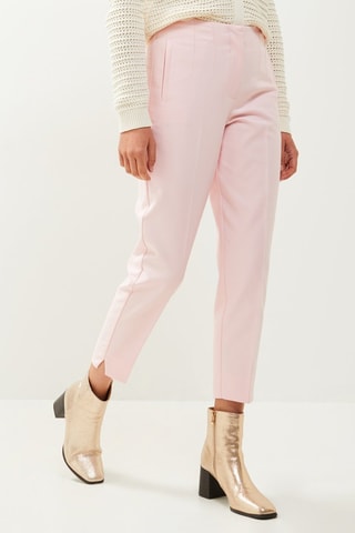 Pantaloni cigarette a vita alta - Rosa chiaro