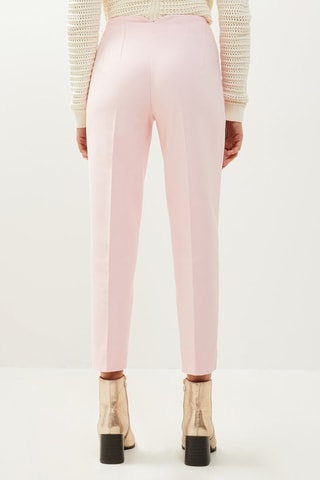 Pantaloni cigarette a vita alta - Rosa chiaro