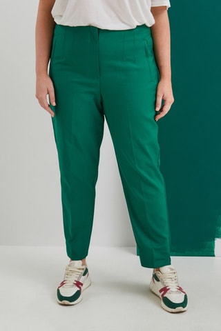 Pantaloni cigarette a vita alta - Verde