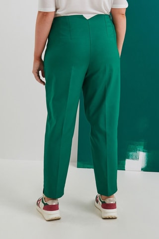 Pantaloni cigarette a vita alta - Verde