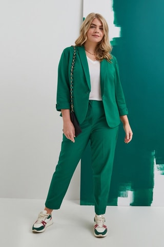 Pantaloni cigarette a vita alta - Verde