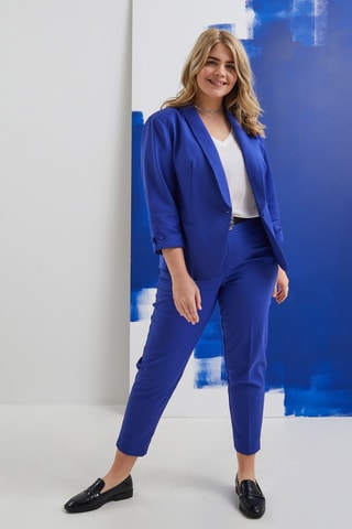 Pantaloni cigarette a vita alta - Navy
