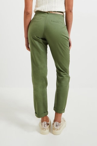 Pantaloni chino in lino - Kaki