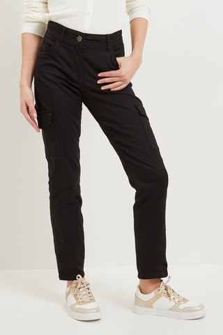 Pantaloni cargo a vita alta - Nero
