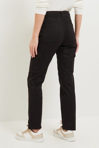 Pantaloni cargo a vita alta - Nero
