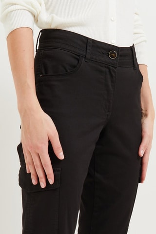Pantaloni cargo a vita alta - Nero