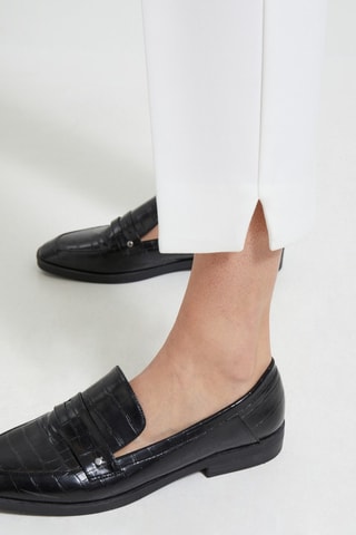 Pantaloni cigarette a vita alta - Bianco