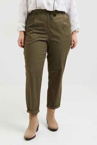 Pantaloni chino a vita alta - Kaki