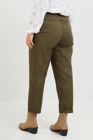Pantaloni chino a vita alta - Kaki