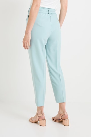 Pantaloni paperbag - Blu-verde