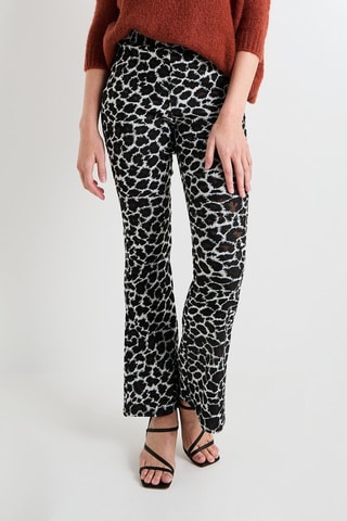 Pantaloni flare a vita alta - Nero