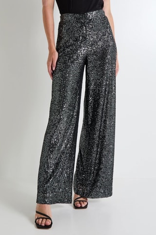 Pantaloni larghi a vita alta - Nero