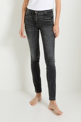 Jeans slim push-up a vita alta - Grigio scuro