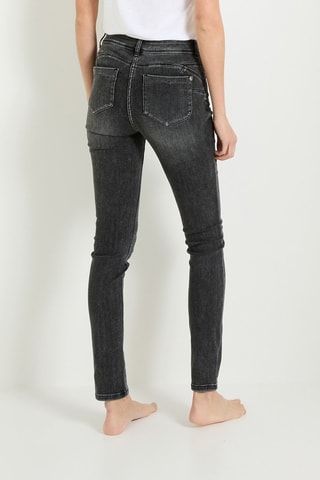 Jeans slim push-up a vita alta - Grigio scuro