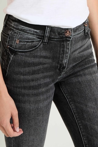 Jeans slim push-up a vita alta - Grigio scuro