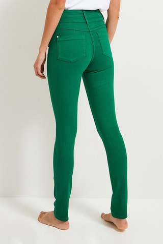 Jeans slim a vita alta - Verde