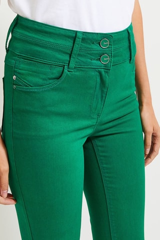 Jeans slim a vita alta - Verde