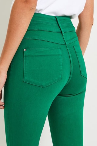 Jeans slim a vita alta - Verde