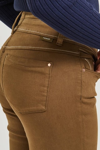 Jeans a vita alta - Kaki