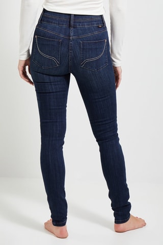 Jeans slim a vita alta - Blu scuro