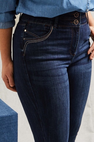 Jeans slim a vita alta - Blu scuro