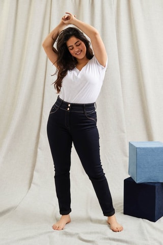 Jeans a vita alta - Nero