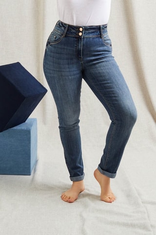 Jeans a vita alta - Blu scuro