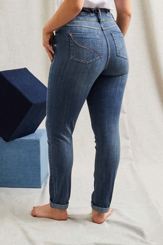 Jeans a vita alta - Blu scuro
