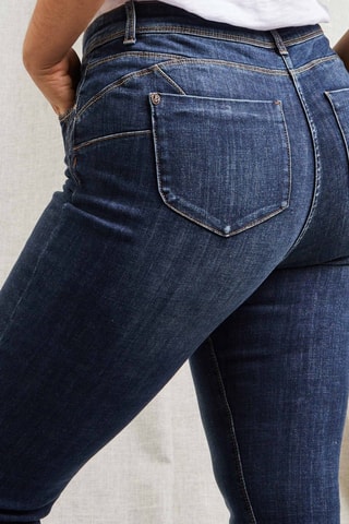 Jeans slim push-up a vita alta - Blu scuro