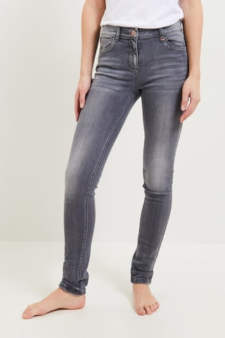 Jeans slim push-up a vita alta - Grigio